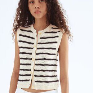 Button-Front Sweater Vest